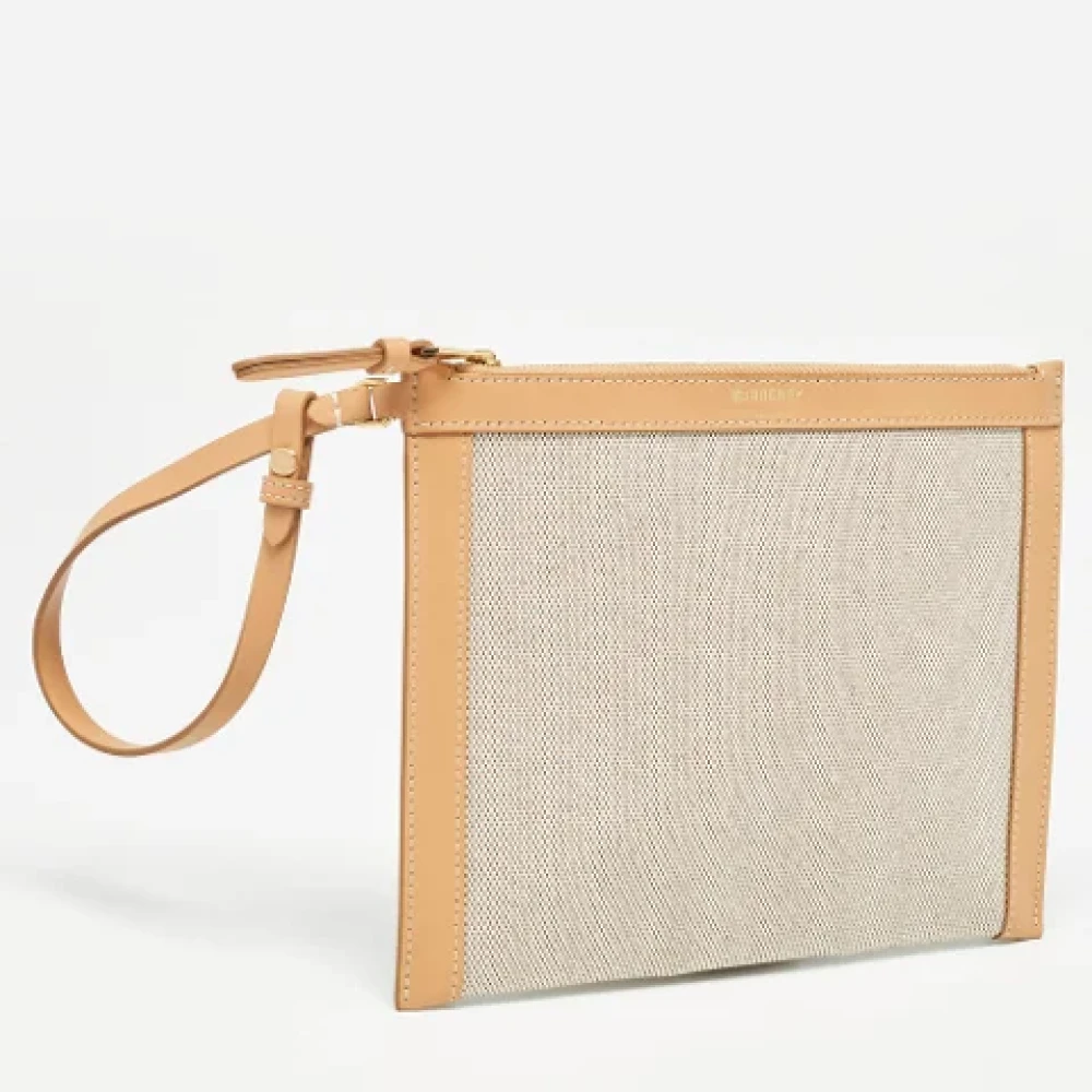 Burberry Vintage Pre-owned Canvas clutches Beige Dames