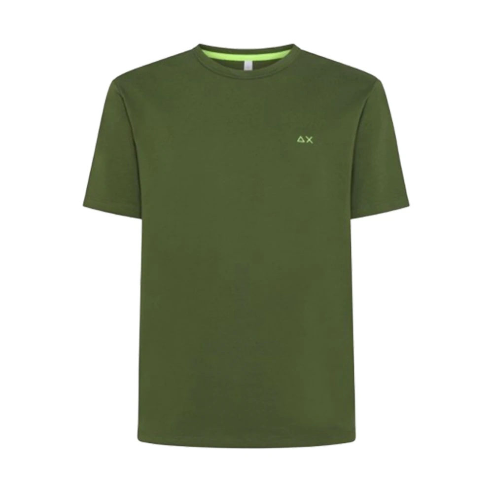 Sun68 Effen Groene Korte Mouw T-Shirt Green Heren