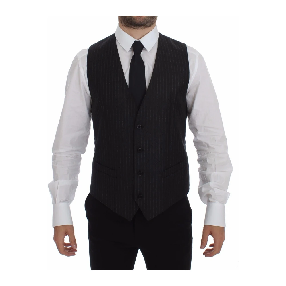 Dolce & Gabbana Herr Grå Kostymer M, Single-Breasted Vest