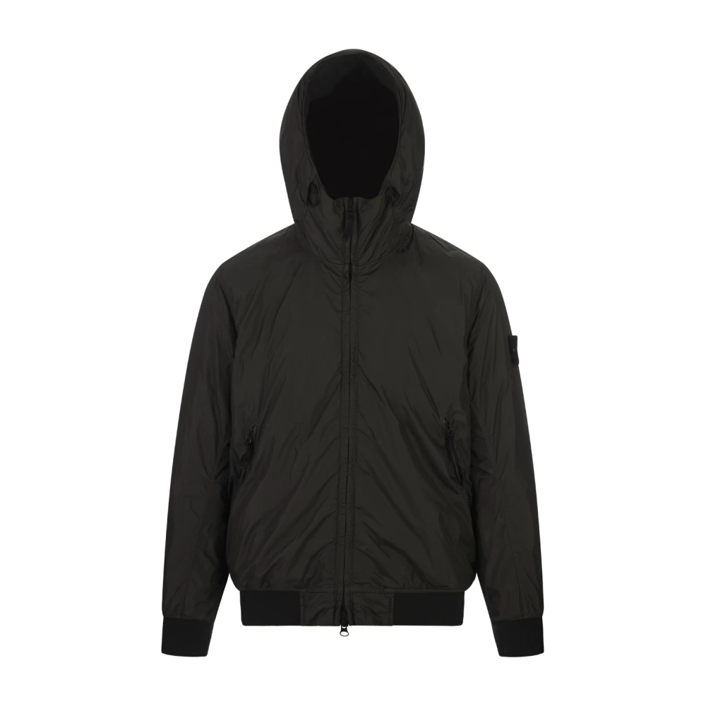 Stone Island Grijze Hooded Blouson Jas Gray Heren