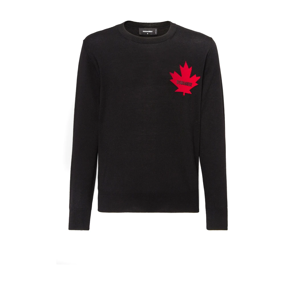 Dsquared2 Men's Black Stylish Jumpers For A Trendy Look Extra Large
