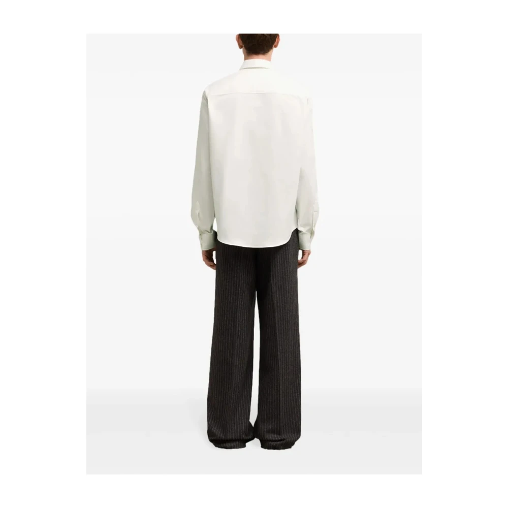 Ami Paris Katoenen Logo Shirt Klassiek Wit White Heren