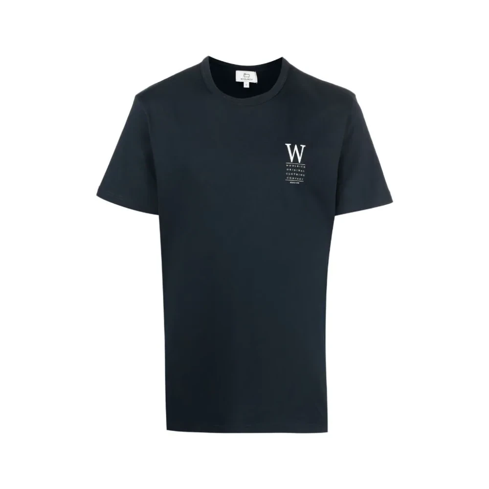 Woolrich Ekologisk Bomull Fiske Tryck T-Shirt Blue, Herr