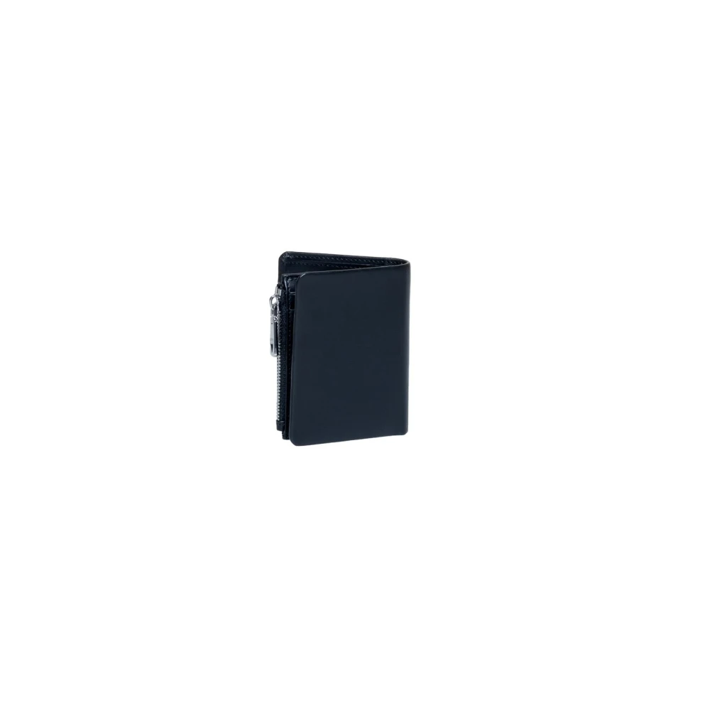Guess Zwarte Leren Bifold Portemonnee Ritssluiting Black Heren