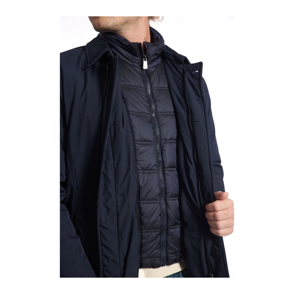 Baldinini Dubbel-Borst Jas Tijdloze Elegantie Blue Heren