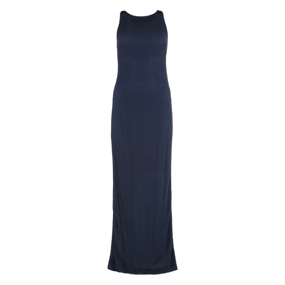 Ralph Lauren Maxi-jurk met Micro Kralen Blue Dames