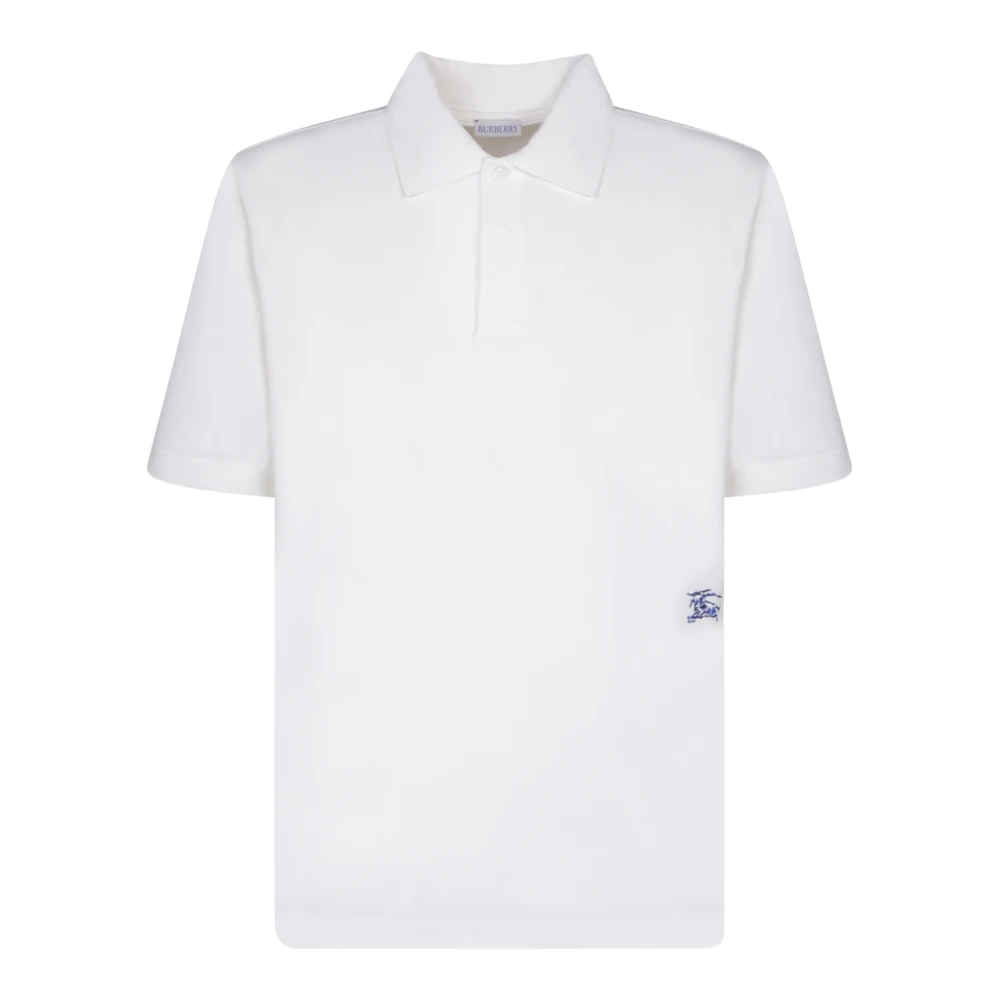 Burberry Contrasterend Jacquard Logo Polo Shirt White Heren