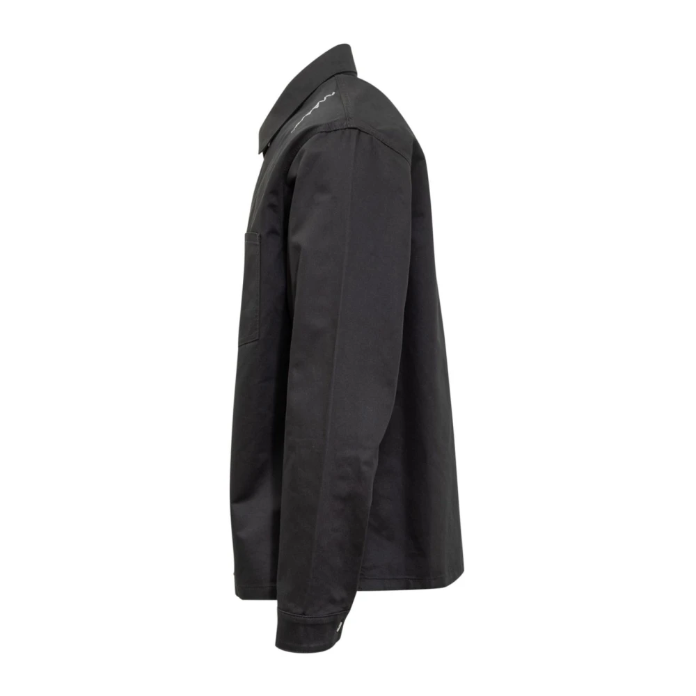 Marni Zwarte Shirt met Rits aan de Voorkant en Zakken Black Heren