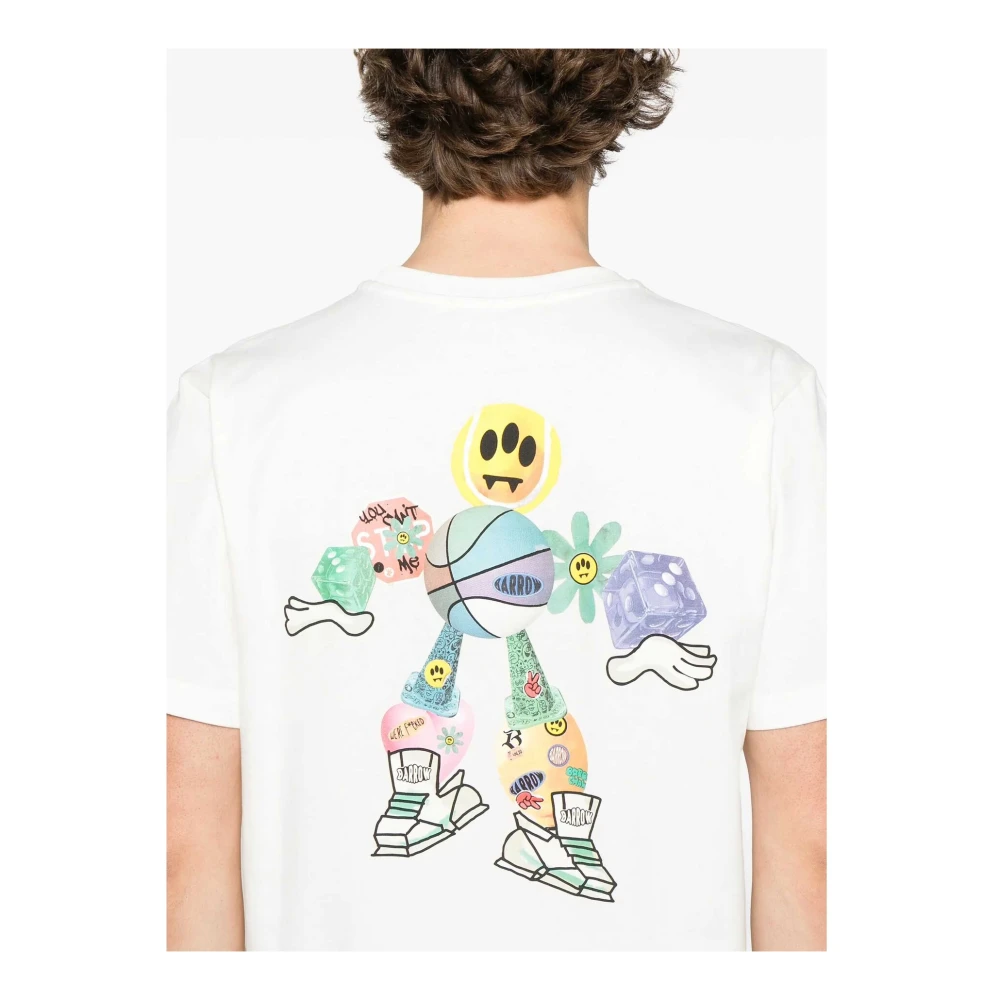 Barrow Logo Bedrukt Unisex Korte Mouw T-shirt White Heren