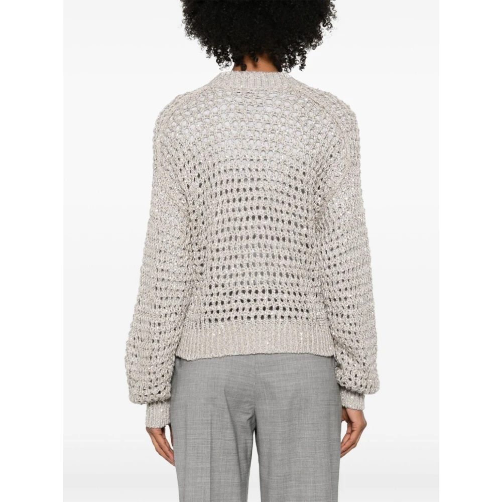 BRUNELLO CUCINELLI Quarzo Cardigan Sweater Beige Dames
