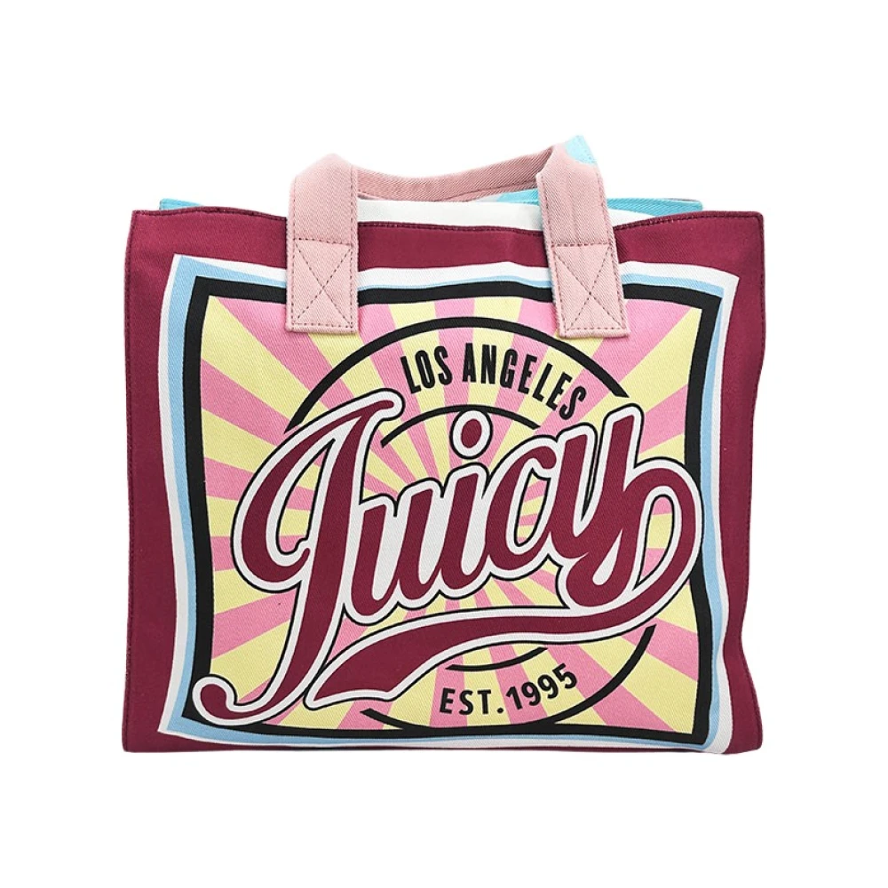 Juicy Couture Retro Logo Print Canvas Shopper Tas Multicolor Dames