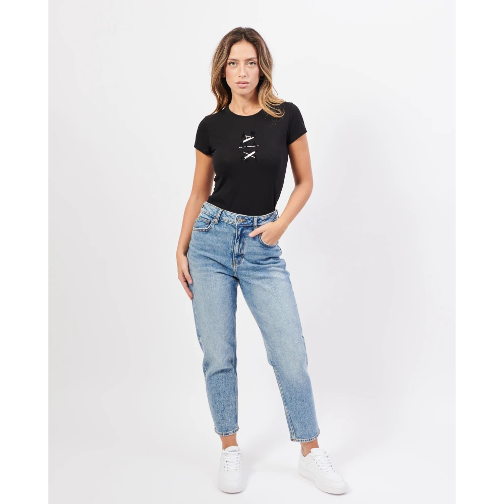 Fracomina Blauwe Mom Fit Carrot Denim Jeans Blue Dames