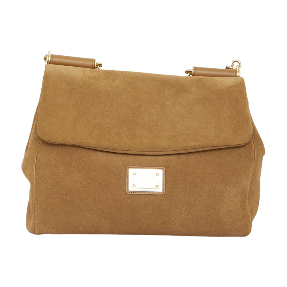 Dolce & Gabbana Beige Aw23 Dames Leren Handtas Brown Dames