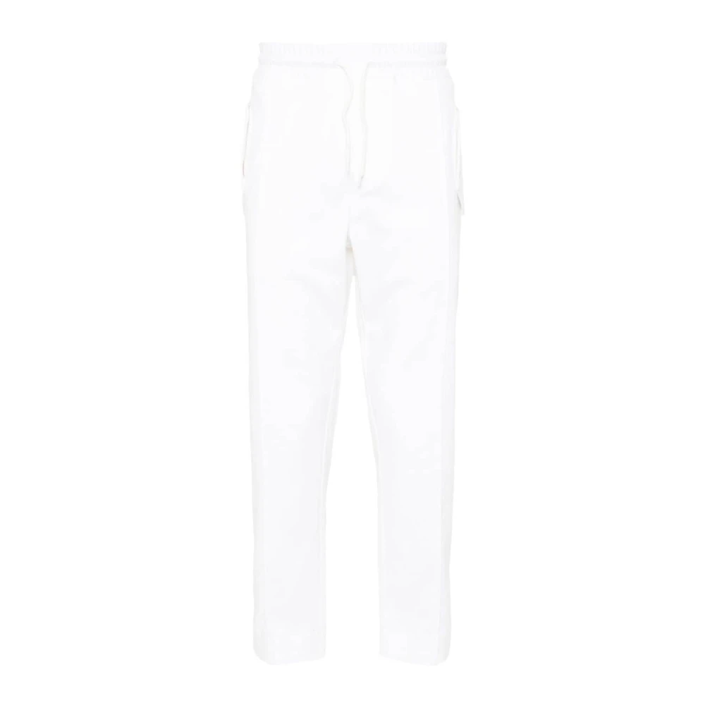 Moschino Witte Logo Print Broek Elastische Tailleband White Heren