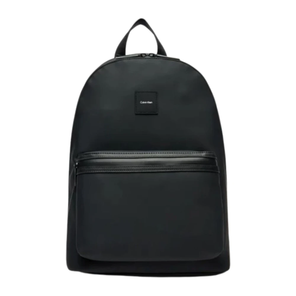 Calvin Klein Essentiële Ronde Rubberen Rugzak voor Mannen Black Heren