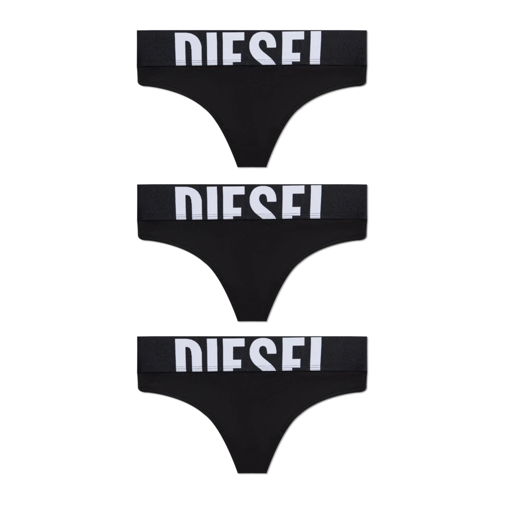 Diesel Vrouw Zwart Ondergoed Dames, S, Katoen, Drie-Pack Strings