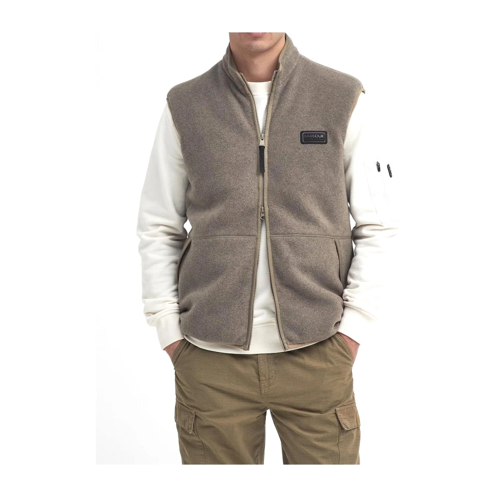 Barbour Beige Fleece Vest voor Mannen Gray Heren