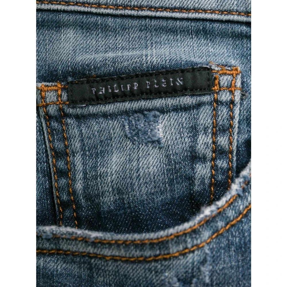 Philipp Plein Blauwe Skinny Fit Denim Broek Blue Heren