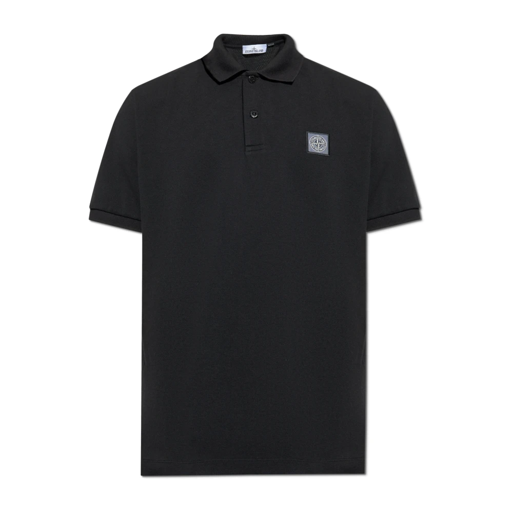 Stone Island Black Polo Shirts, Male, S, Polo Shirt With Logo