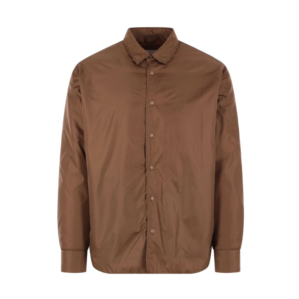 Aspesi Men's Brown Nylon Overshirt With Padding - Light Jackets - L - Jackets