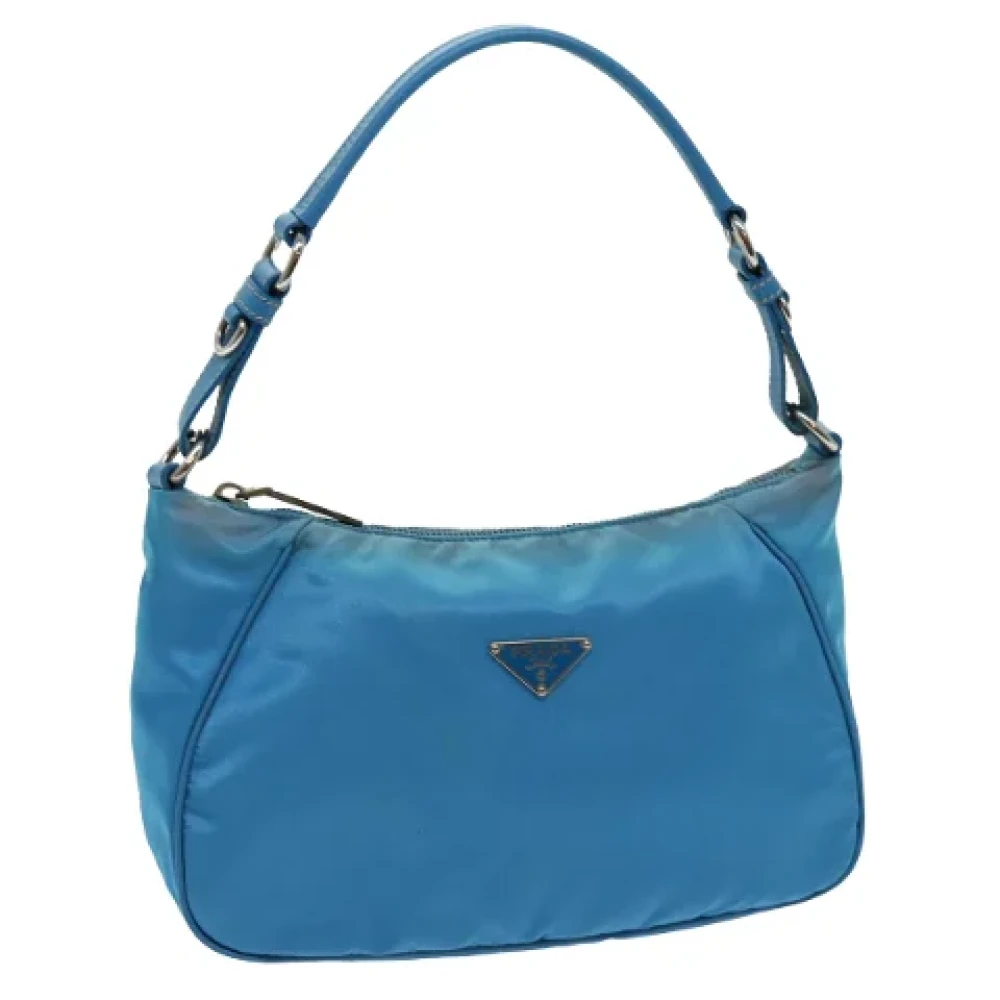 Prada Vintage Pre-owned Nylon pouches Blue Dames