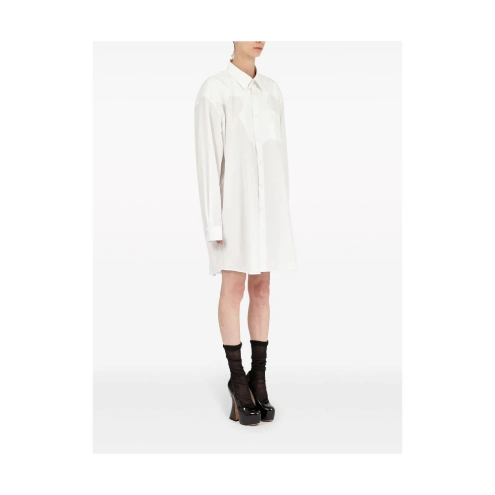 Maison Margiela Witte Katoenen Poplin Overhemd White Dames