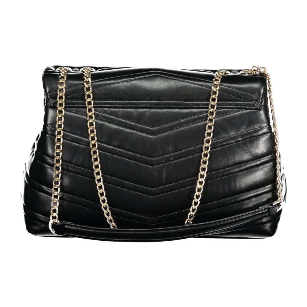 Valentino by Mario Valentino Zwarte Crossbody Tas met Ketting en Meerdere Compartimenten Black Dames