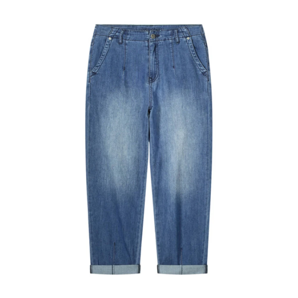 Summum Woman Tapered Fit Fijne Twill Jeans Blue Dames