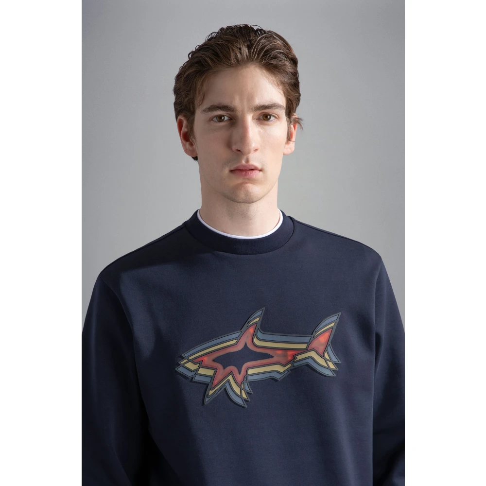 PAUL & SHARK Navy Katoenmix Regular Fit Sweatshirt Blue Heren