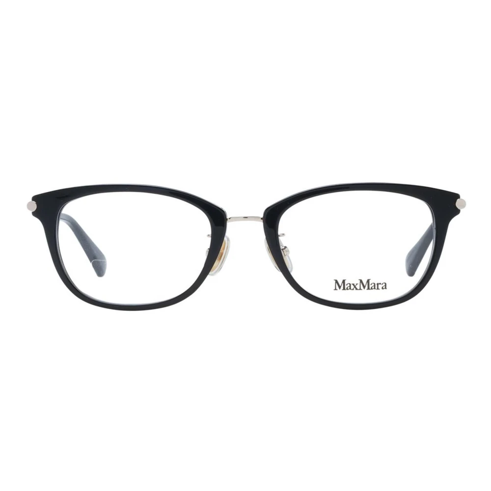 Max Mara Zwarte Stijlvolle Rechthoekige Optische Monturen Black Dames