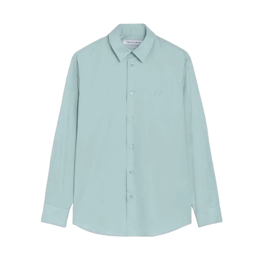 Trussardi Men's Blue Long Sleeve Shirt - Casual Shirts - M - Shirts