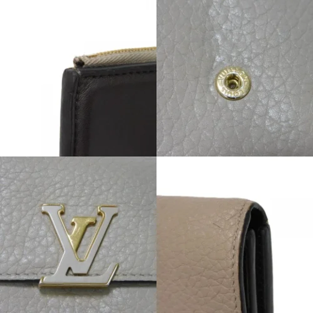 Louis Vuitton Vintage Pre-owned Leather wallets Beige Dames