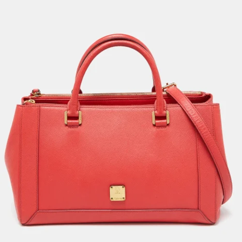 MCM Pre-owned Leather handbags Red Dames