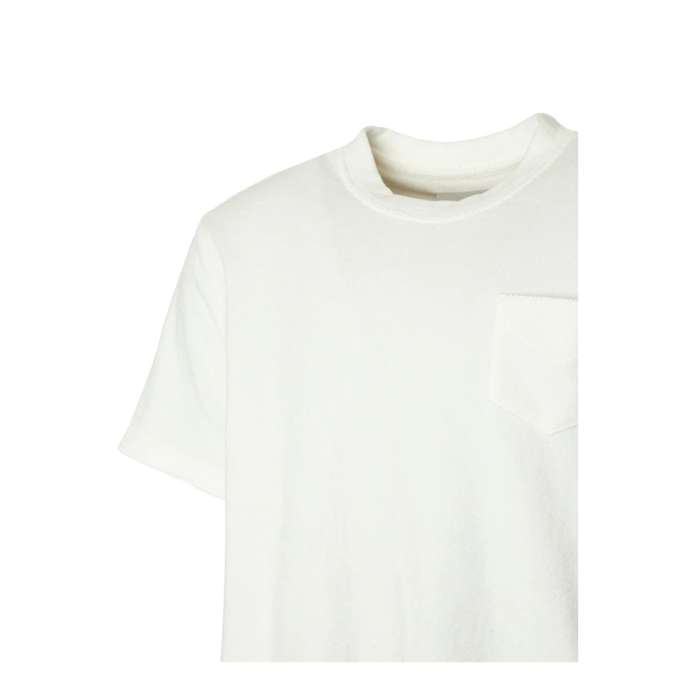OAS Geborduurde Zak Terry T-Shirt White Heren