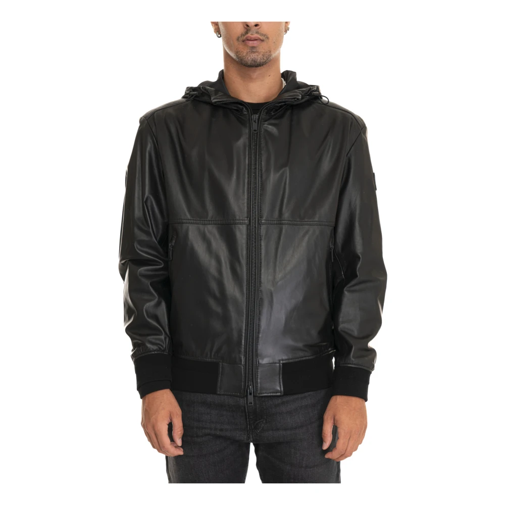 Boss Harrington Lederen Jack met Capuchon Black Heren
