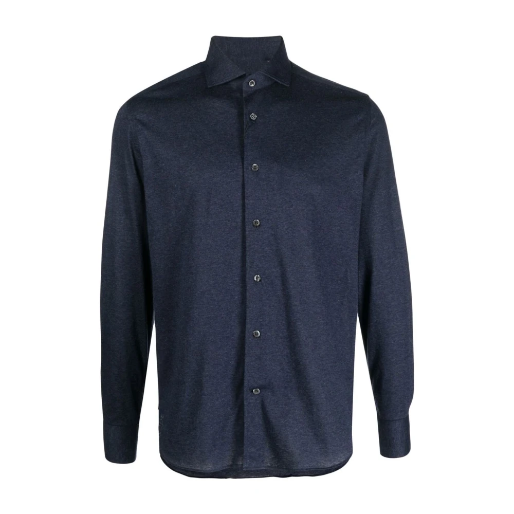 Corneliani Katoenen Shirt 100% Katoen Blue Heren
