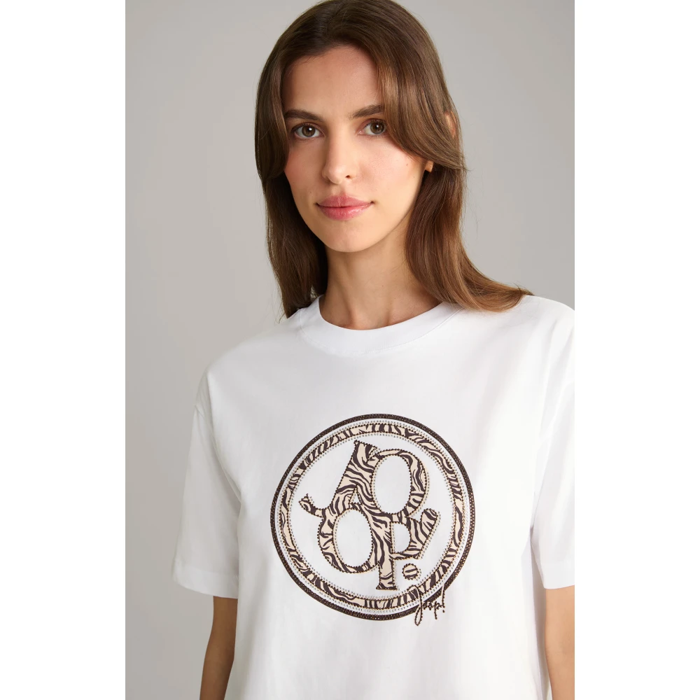 Joop! Dames Kristal Logo T-shirt White Unisex