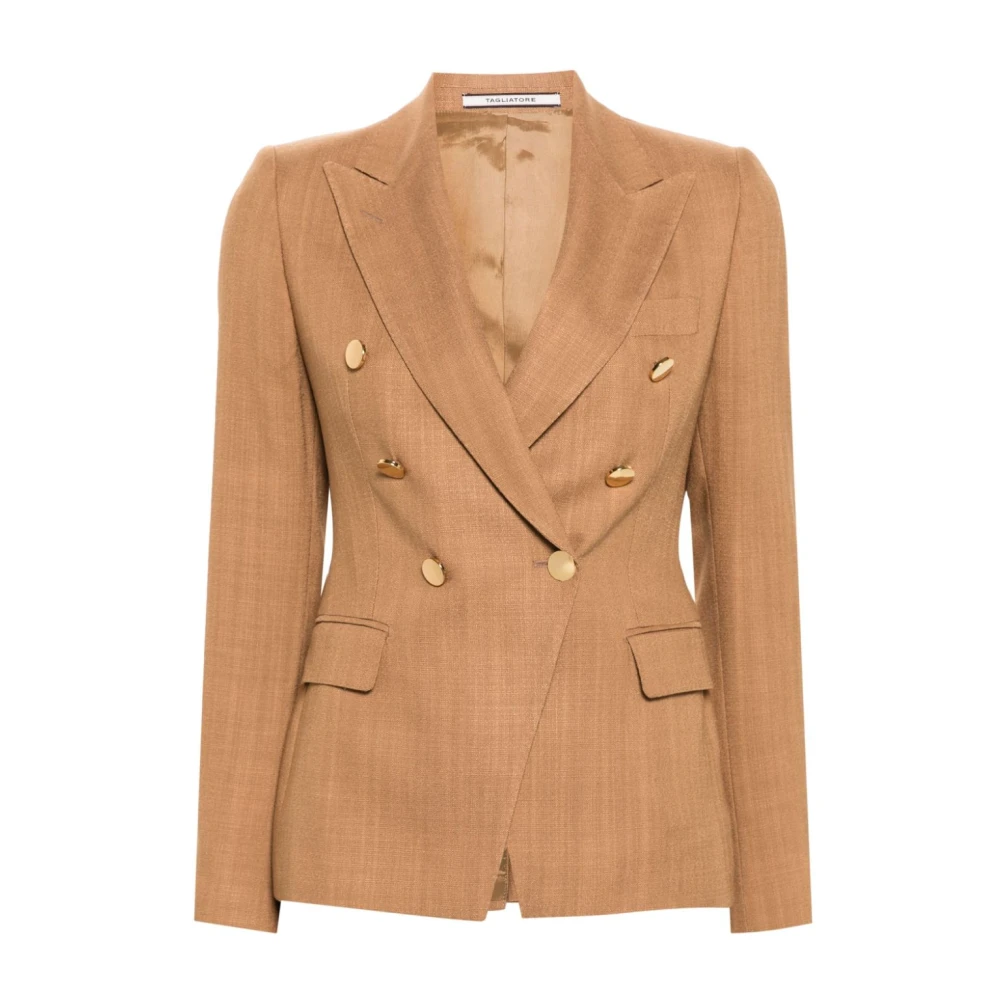 Tagliatore Bruine Double-Breasted Blazer Brown Dames
