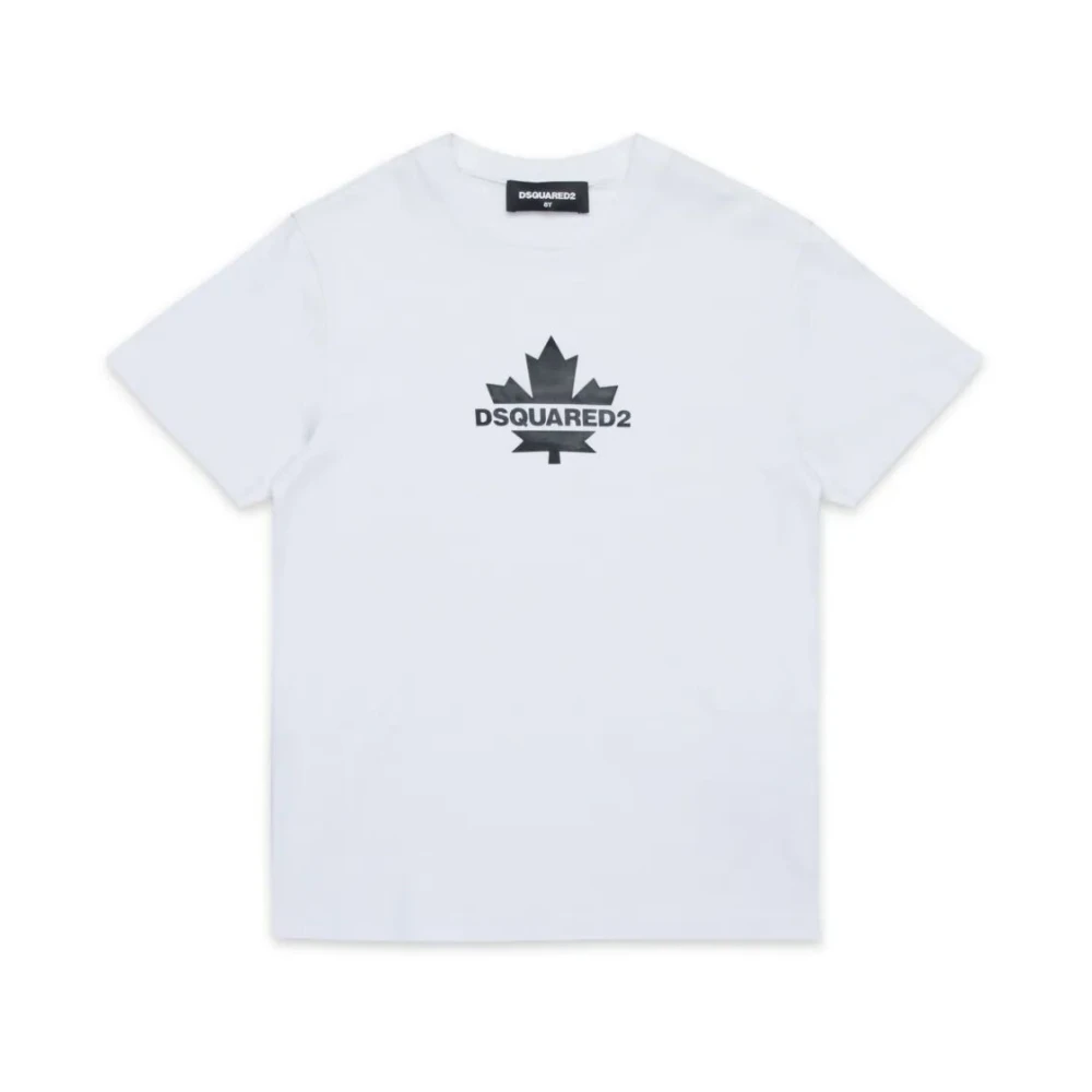 Dsquared2 Unisex Kids White Kids Short Sleeve T-Shirts, 14 Y, Slouch Fit T-Shirt