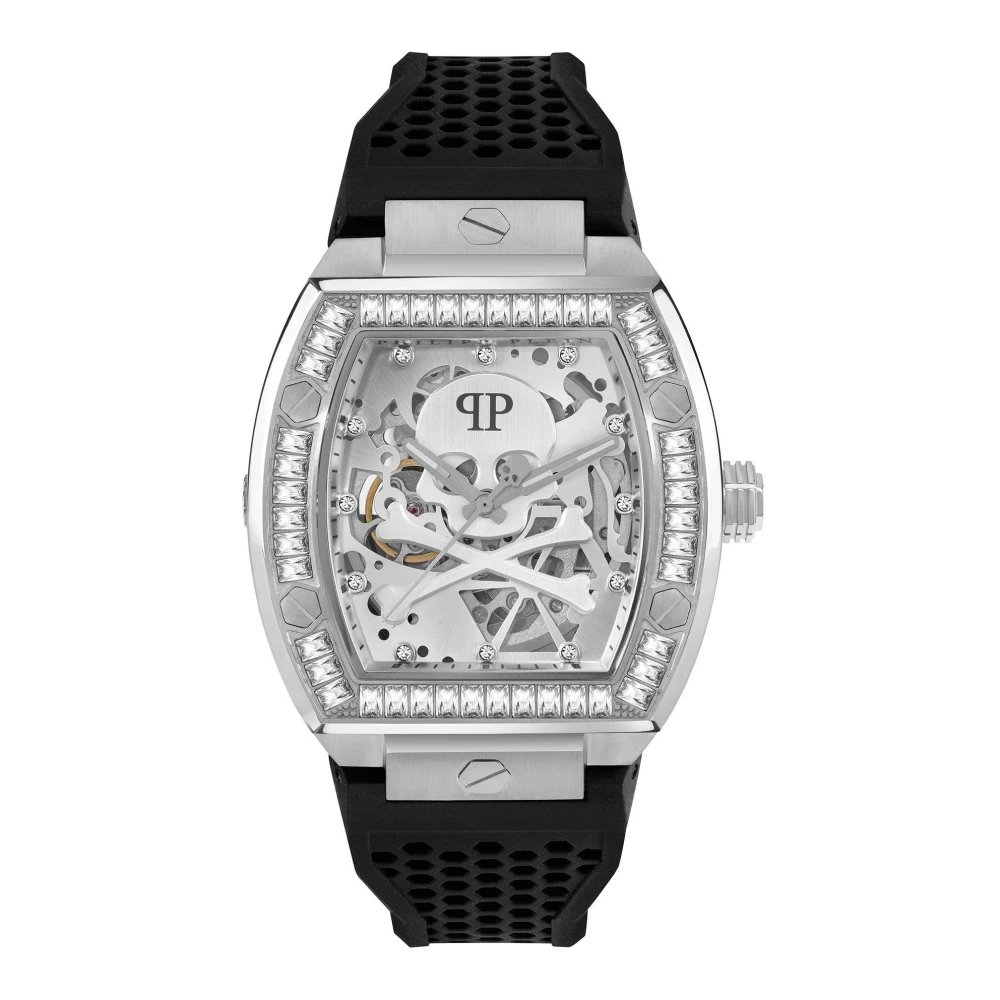 Philipp Plein Men's Gray Skeleton Crystal Watch