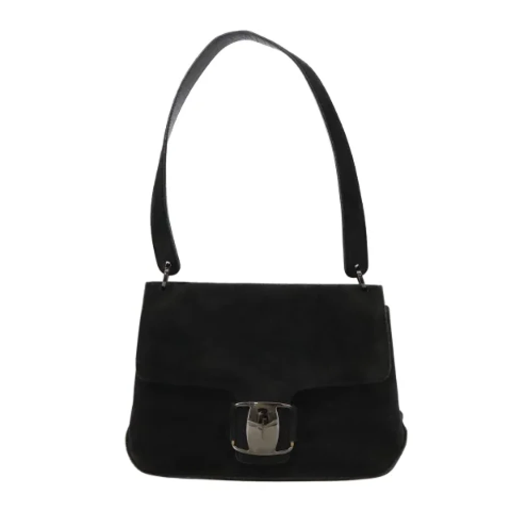 Salvatore Ferragamo Pre-owned Suede shoulder-bags Black Dames