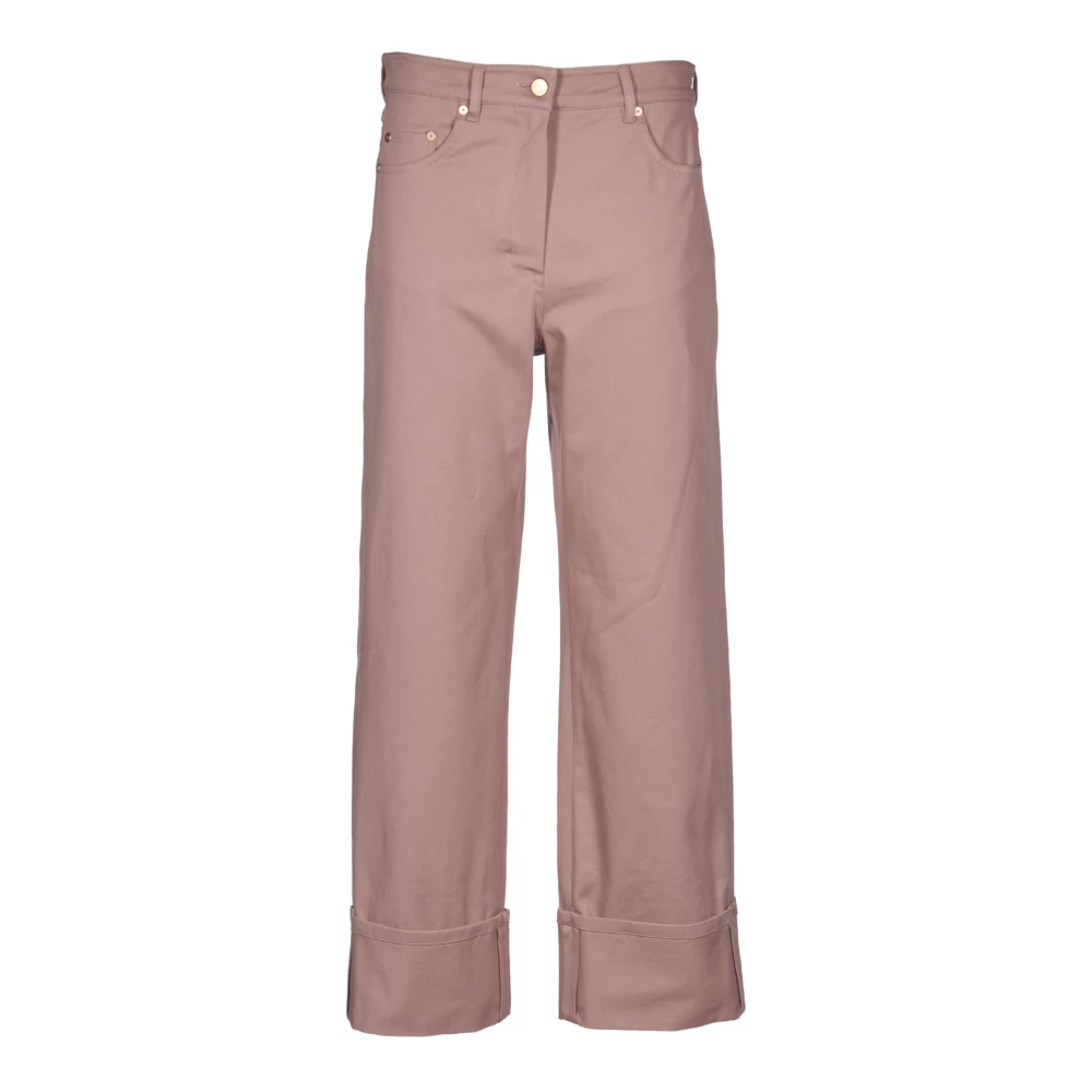 Max Mara Bruine Wijde Pijp Broek Banaan Silhouet Brown Dames