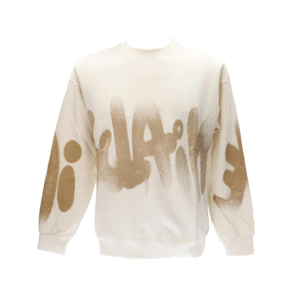 Disclaimer Sweatshirt met ronde hals en print voorop Beige Heren