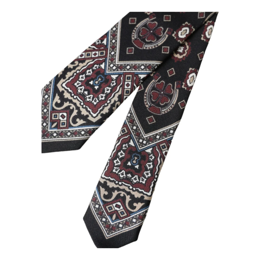 Dolce & Gabbana Zijden Stropdas met Iconische Logo Details Multicolor Heren