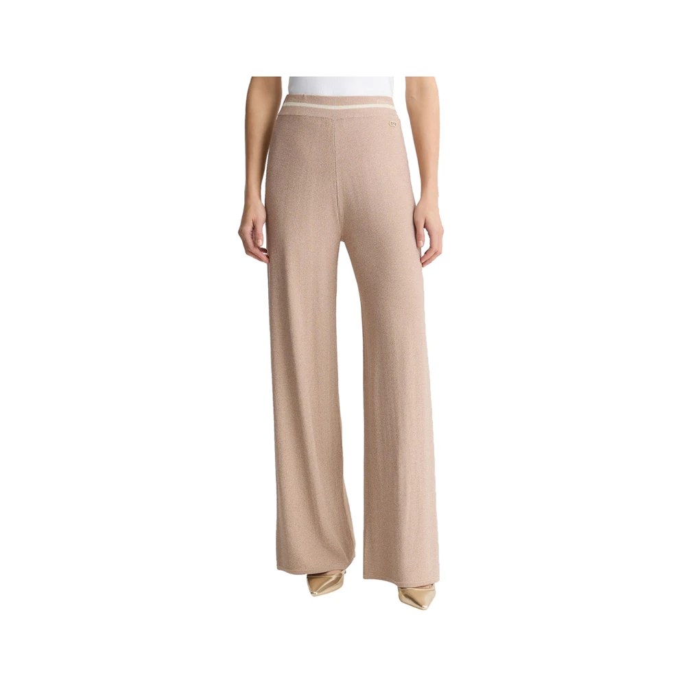 Liu Jo Elegante Beige Broek met Strikdetail Beige Dames