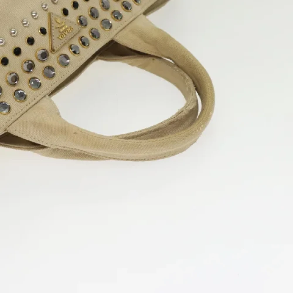 Prada Vintage Pre-owned Canvas handbags Beige Dames