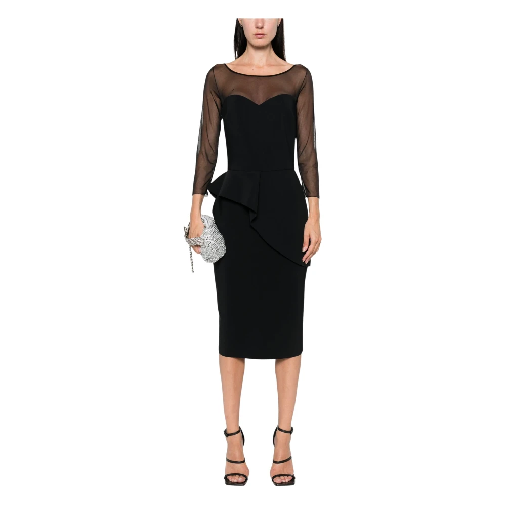 Chiara Boni Illusion Bis Stretch Jersey Jurk Black Dames