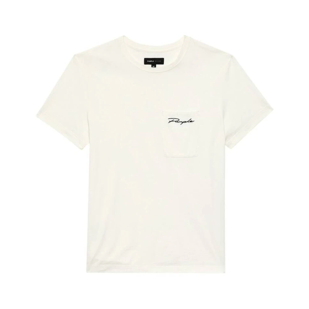Purple Brand Katoenen Logo Print Crew Neck T-shirt White Heren