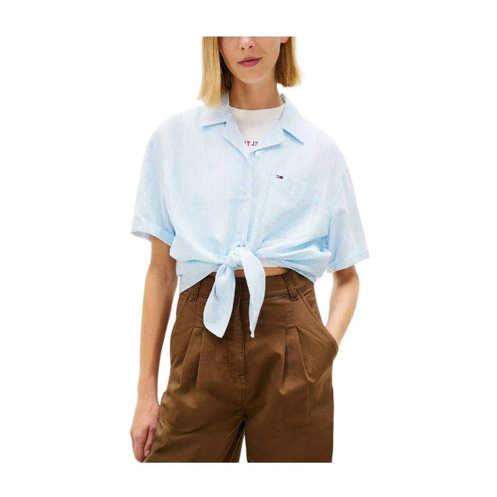 Tommy Hilfiger , Shirts, Female, Blue, S, Tie Front Shirt