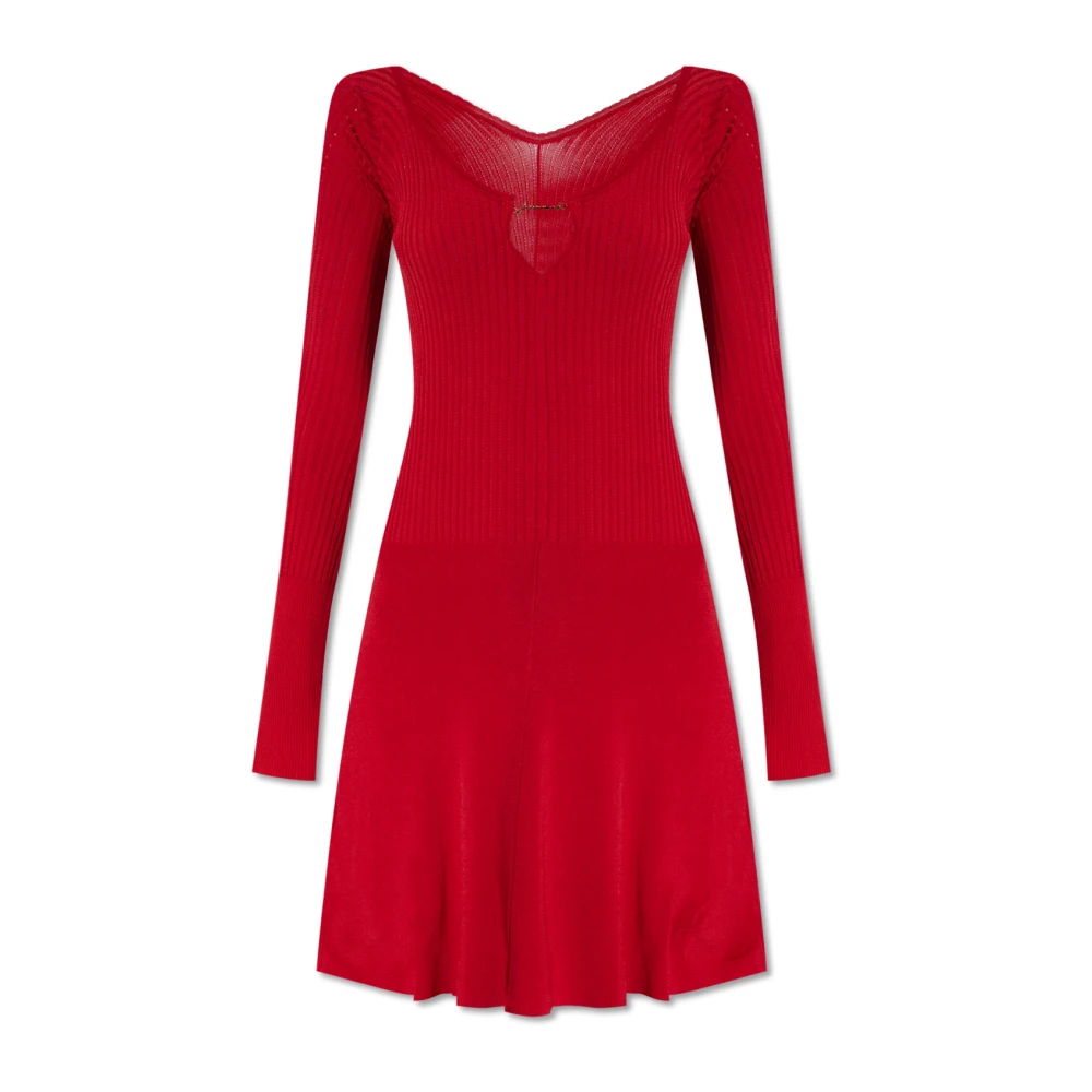 Jacquemus Pralu geribbelde jurk Red Dames